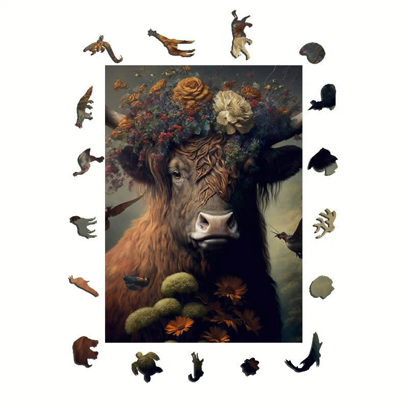 Huge Bull Cow- Wooden Jigsaw Puzzle