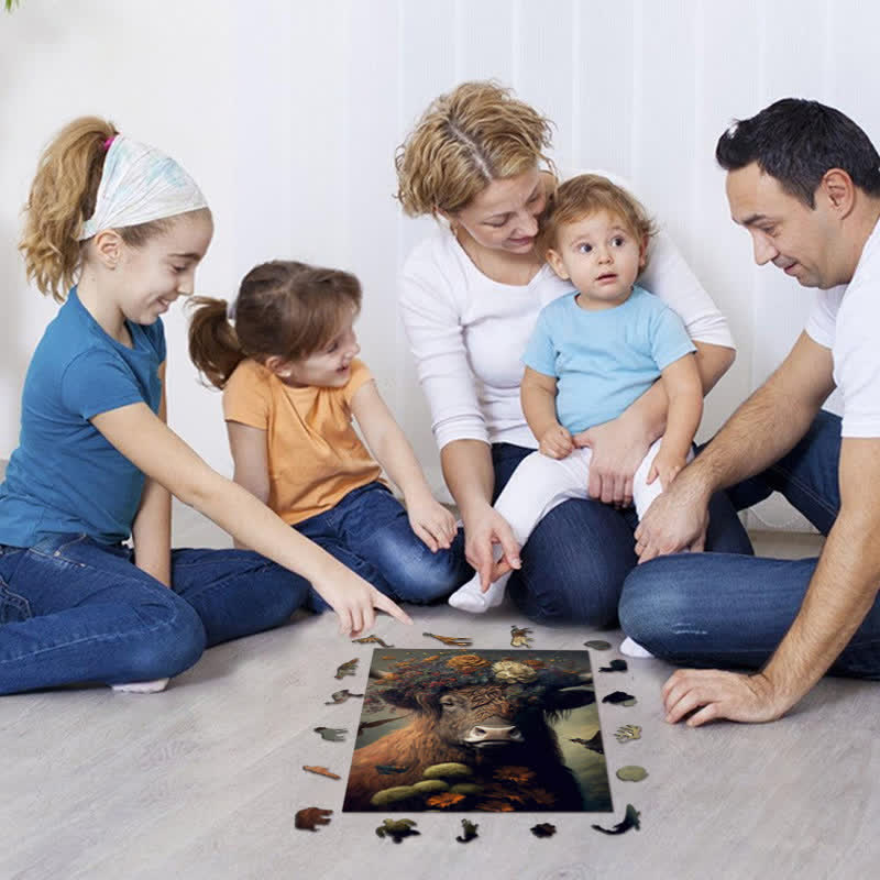 Huge Bull Cow- Wooden Jigsaw Puzzle