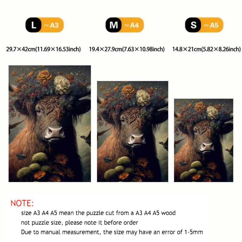 Huge Bull Cow- Wooden Jigsaw Puzzle