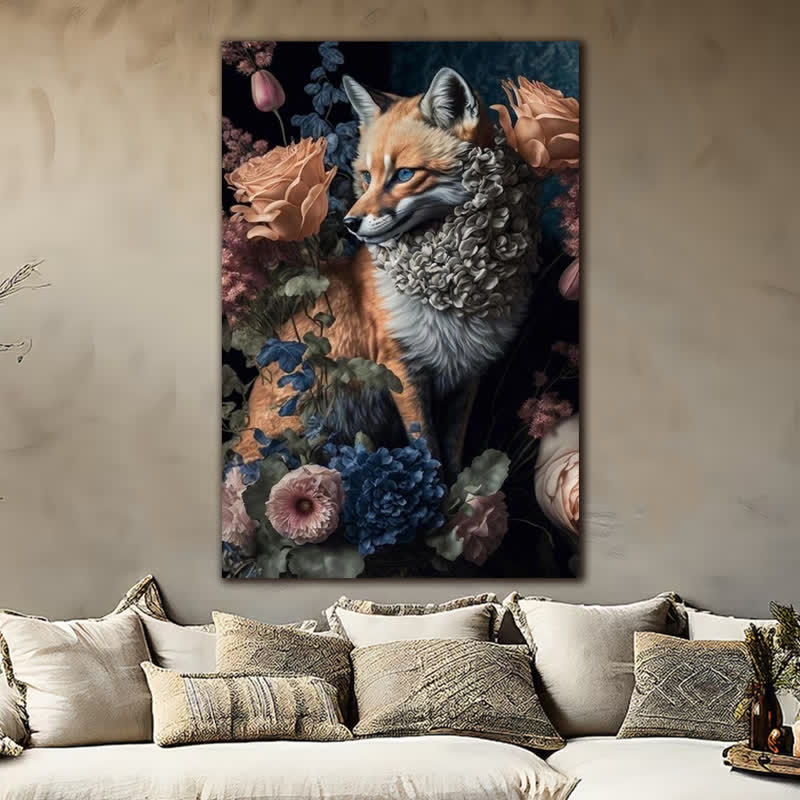 Red Fox WIth Flower - Wooden Jigsaw Puzzle