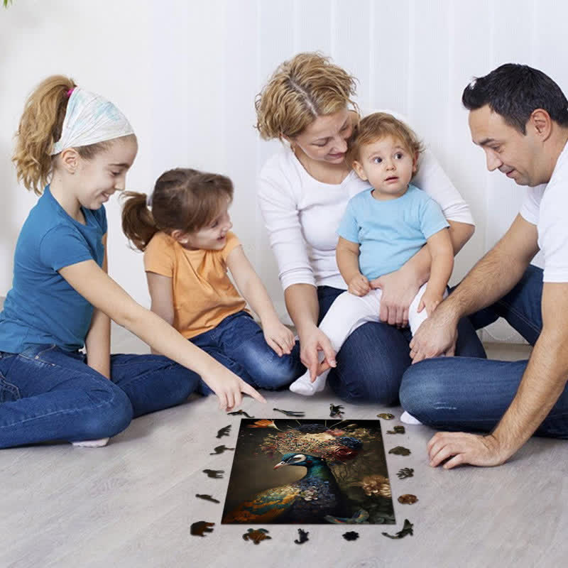 Persian Peacock - Wooden Jigsaw Puzzle