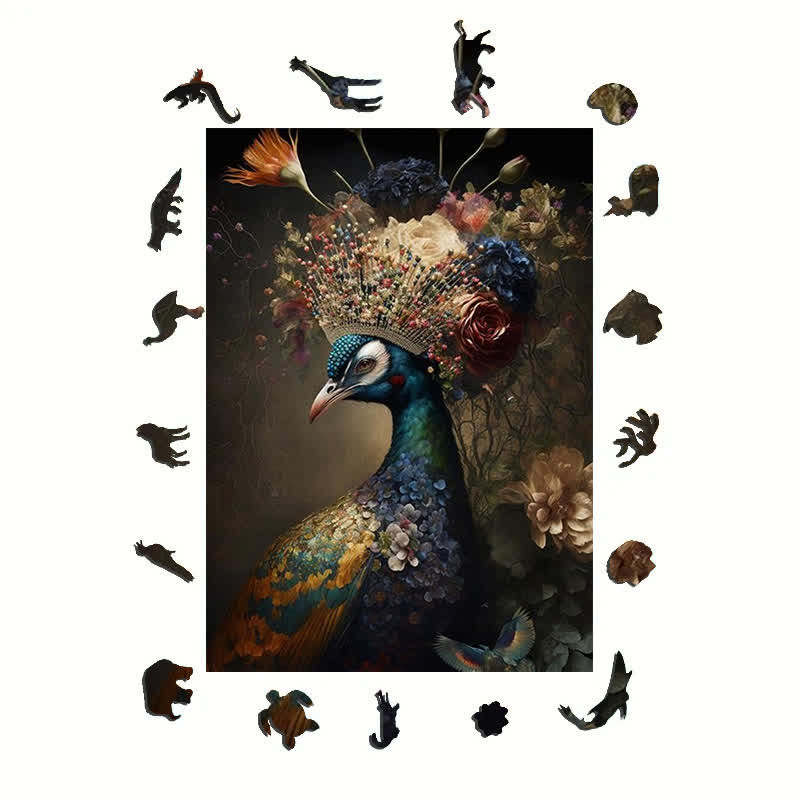 Persian Peacock - Wooden Jigsaw Puzzle