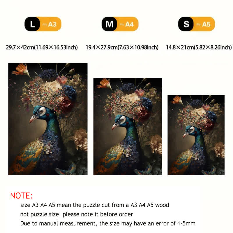 Persian Peacock - Wooden Jigsaw Puzzle