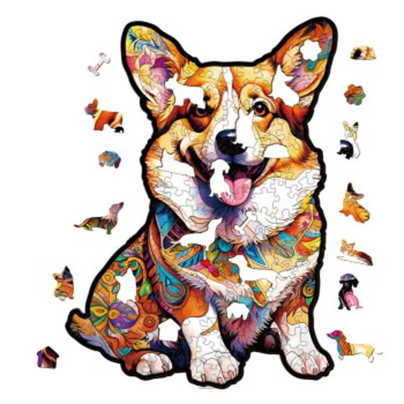 Smart Corgi Dog - Wooden Jigsaw Puzzle