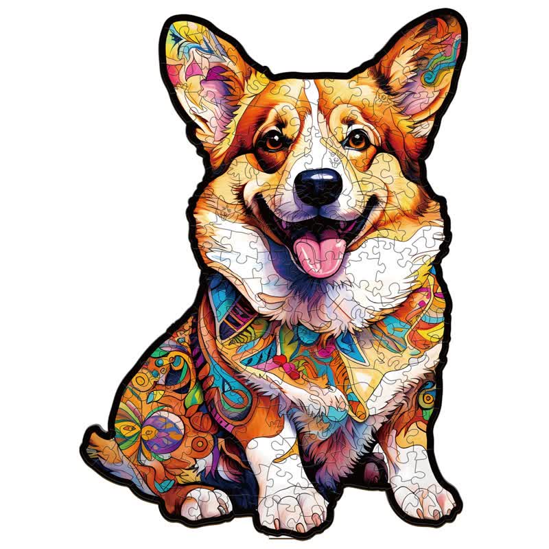 Smart Corgi Dog - Wooden Jigsaw Puzzle