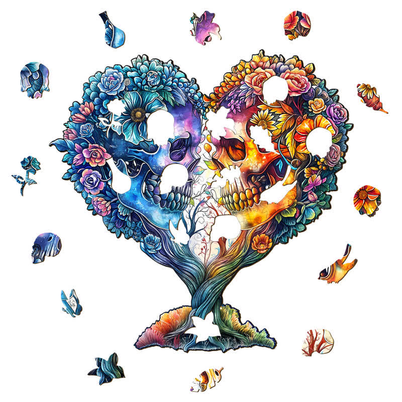 Skull and Love - Wooden Jigsaw Puzzle