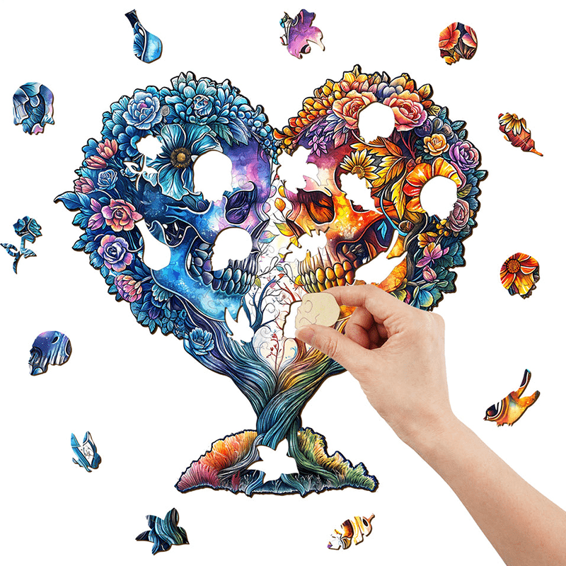 Skull and Love - Wooden Jigsaw Puzzle