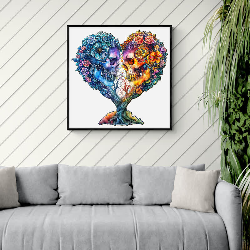 Skull and Love - Wooden Jigsaw Puzzle