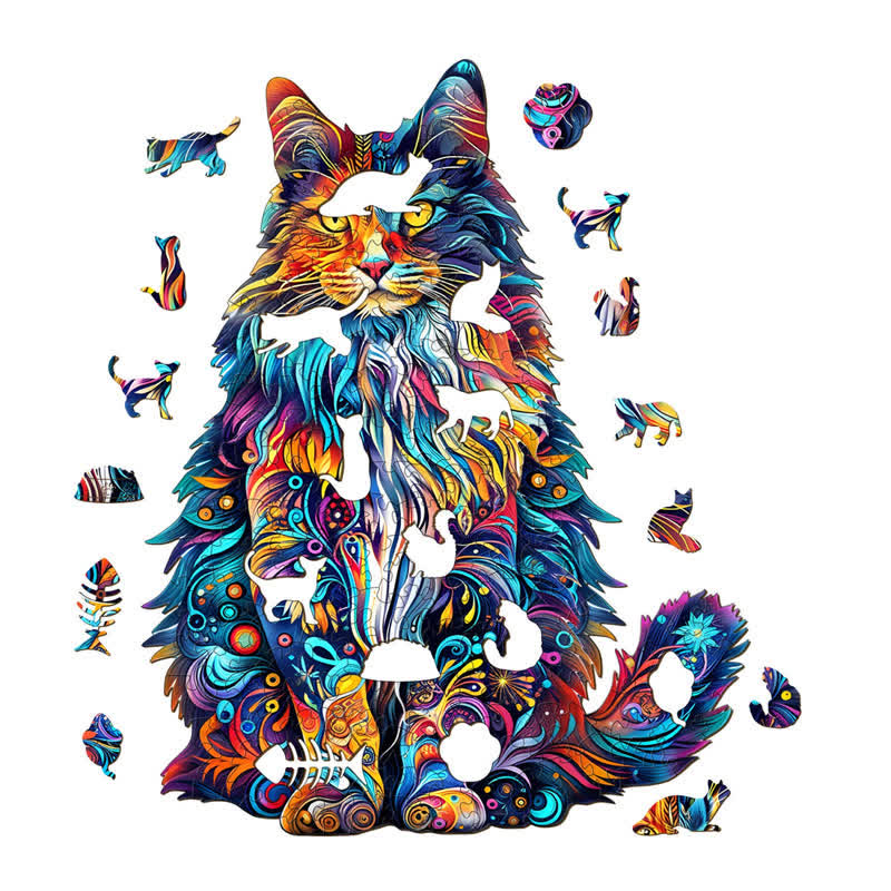 Maine Cat - Wooden Jigsaw Puzzle