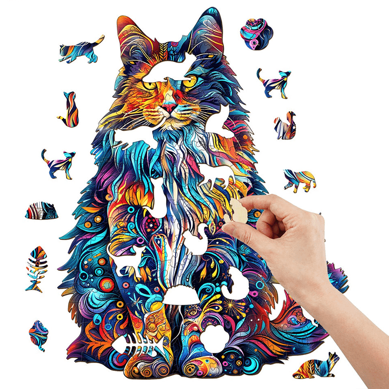 Maine Cat - Wooden Jigsaw Puzzle