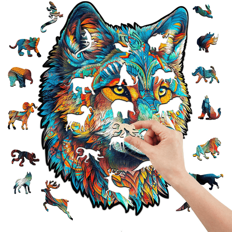 Fearless Wolf  - Wooden Jigsaw Puzzle