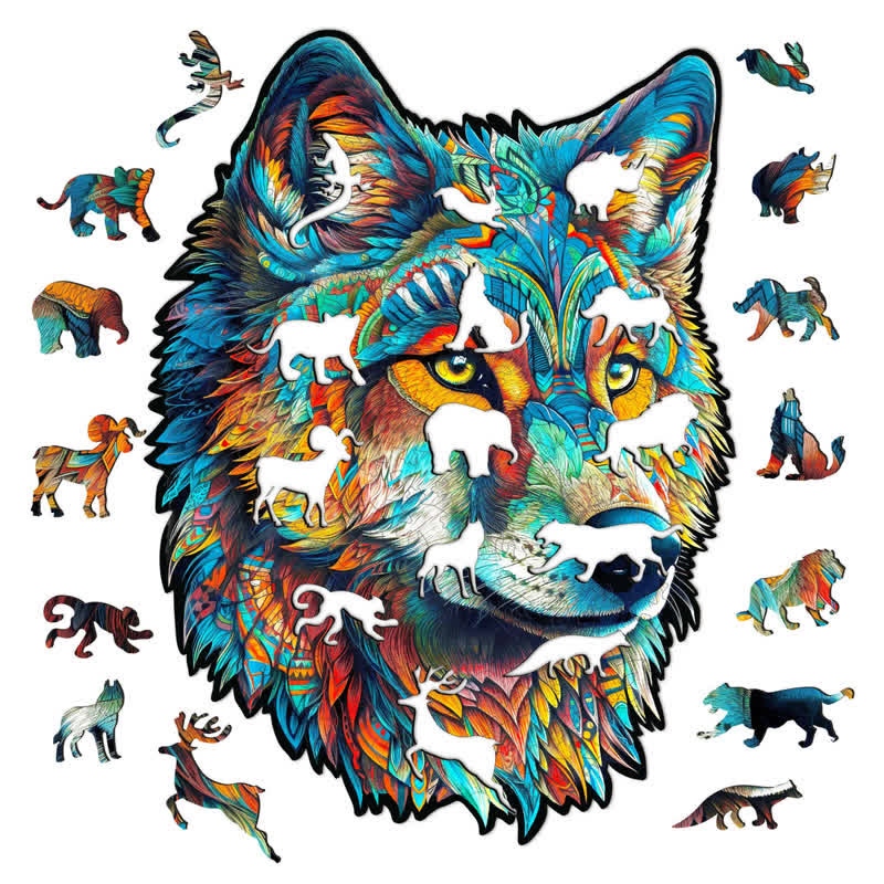 Fearless Wolf  - Wooden Jigsaw Puzzle