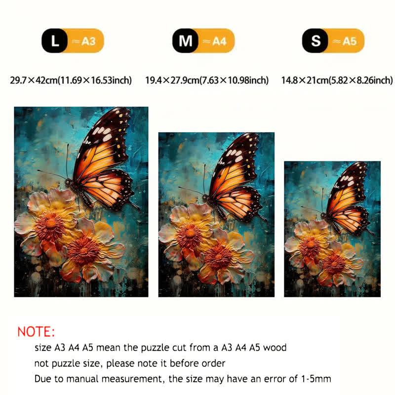 Floral Butterfly Painting - Wooden Jigsaw Puzzle