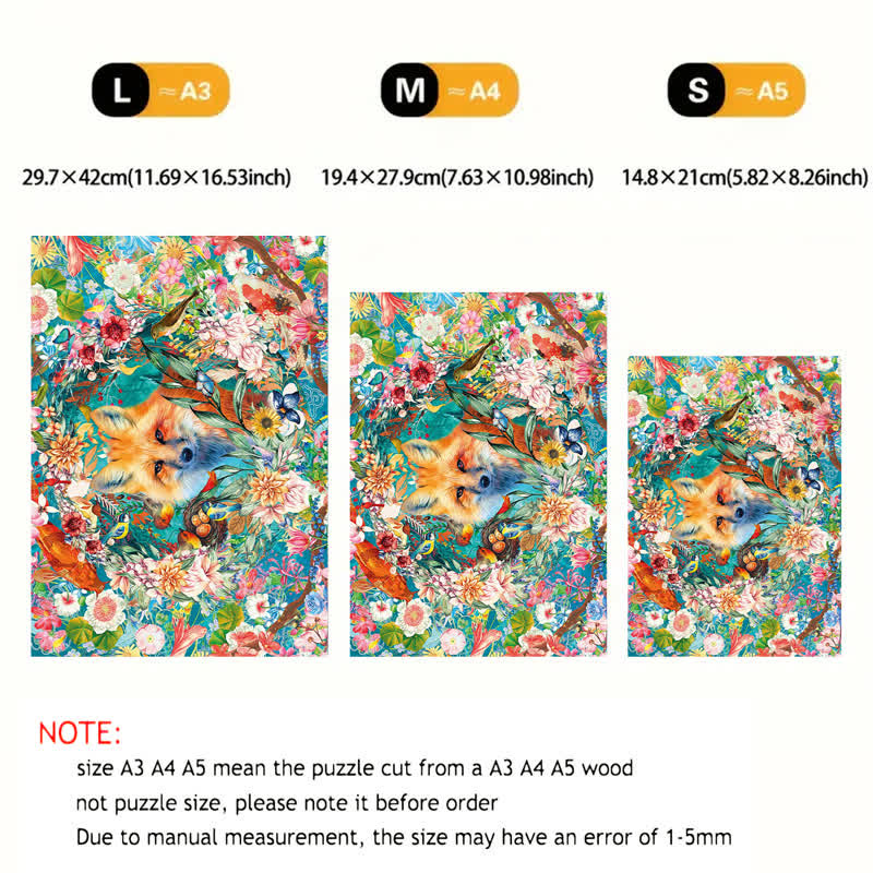 Fox in Color - Wooden Jigsaw Puzzle