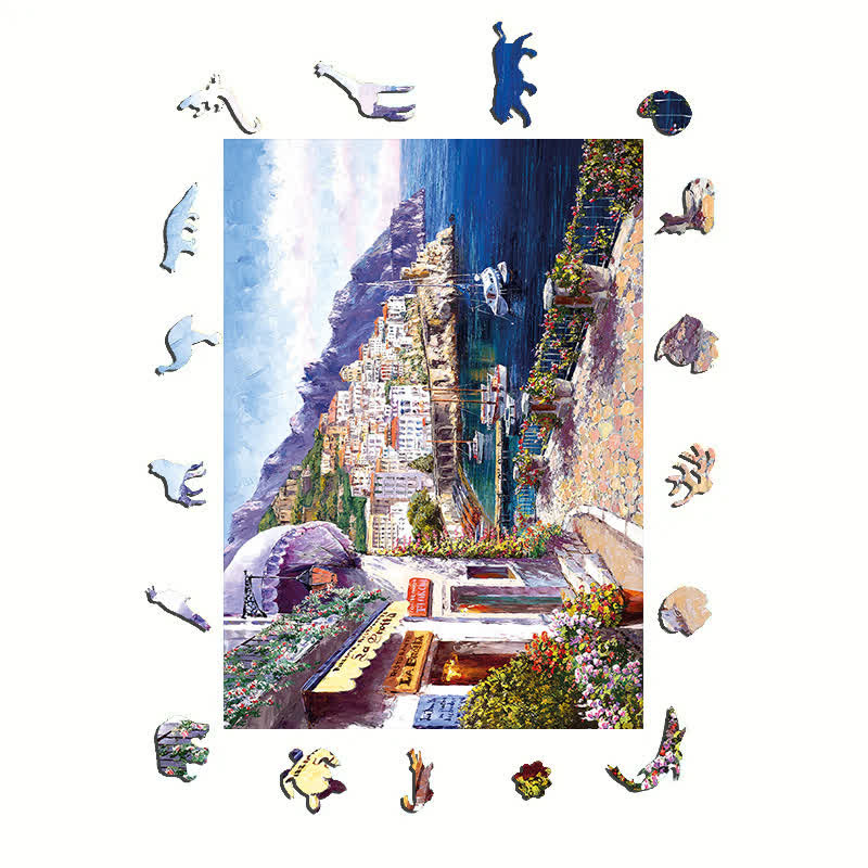 Mediterranean Painting - Wooden Jigsaw Puzzle
