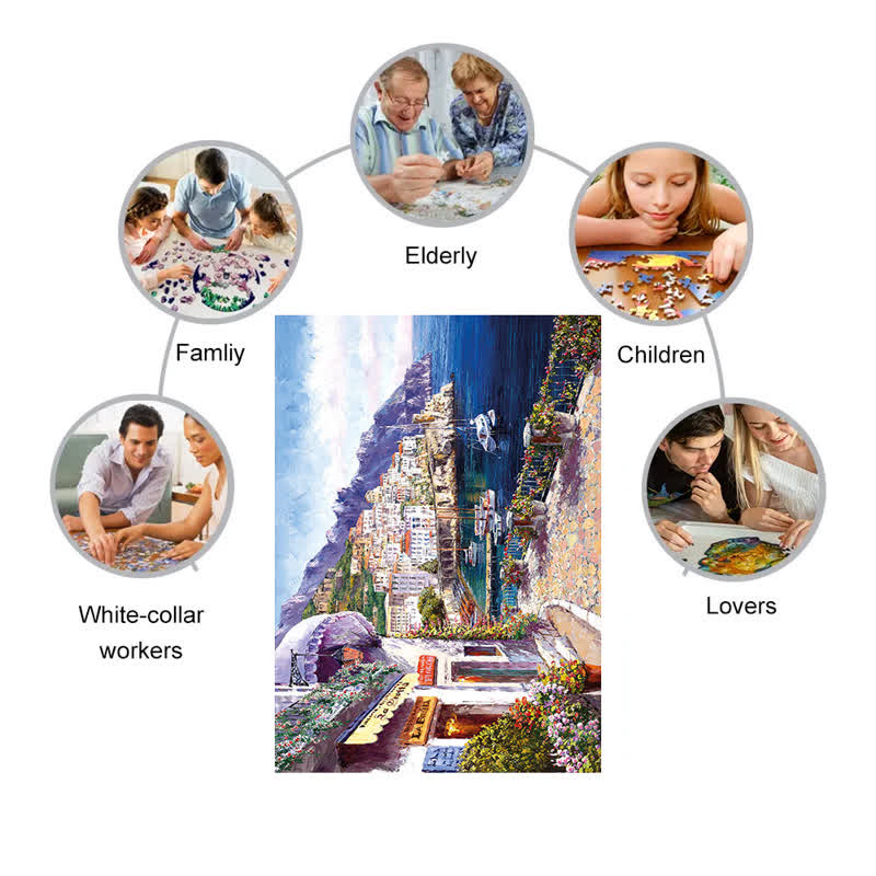 Mediterranean Painting - Wooden Jigsaw Puzzle