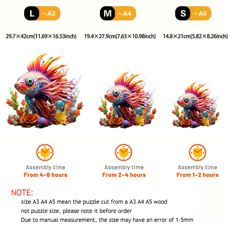 Colorful Fishe - Wooden Jigsaw Puzzle