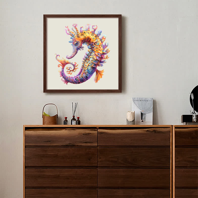 Colorful seahorse - Wooden Jigsaw Puzzle