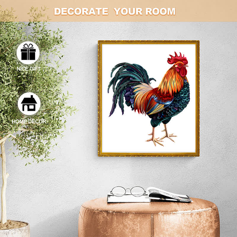 Rooster Hen - Wooden Jigsaw Puzzle