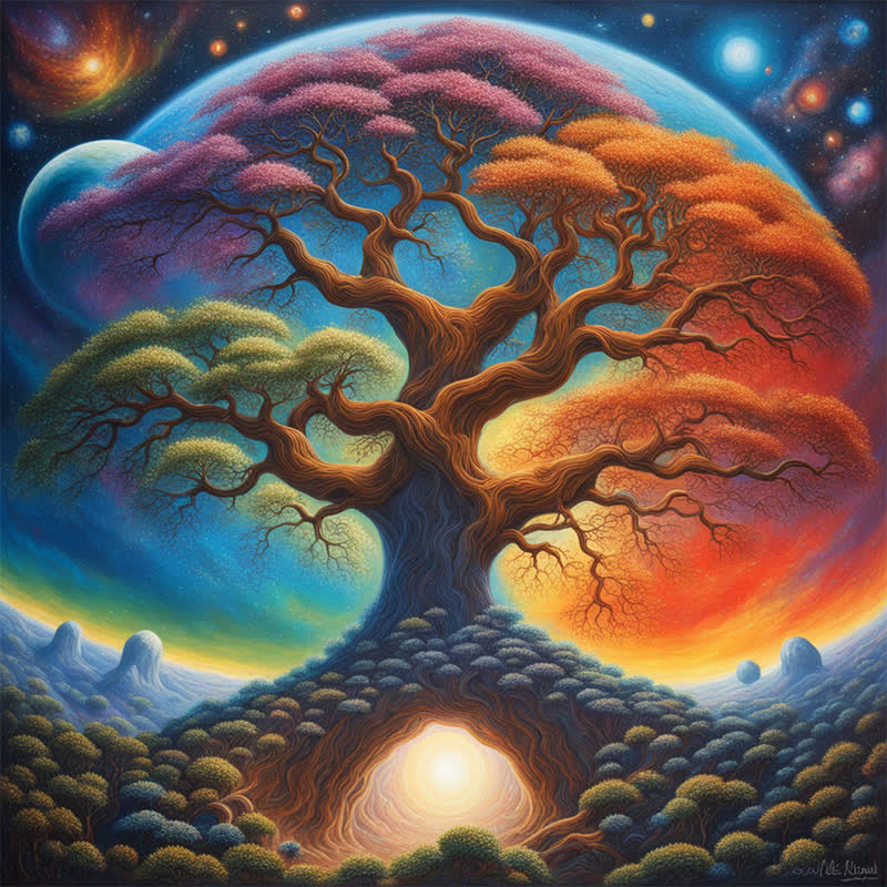 Rubbyoo Cosmic Tree Of Life - Wooden Jigsaw Puzzle