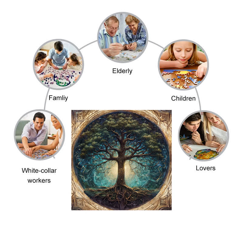 Rubbyoo Ornate Celestial Tree of Life  - Wooden Jigsaw Puzzle