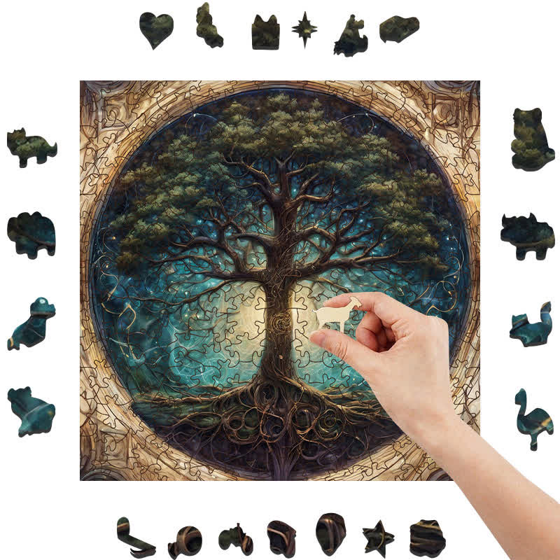 Rubbyoo Ornate Celestial Tree of Life  - Wooden Jigsaw Puzzle