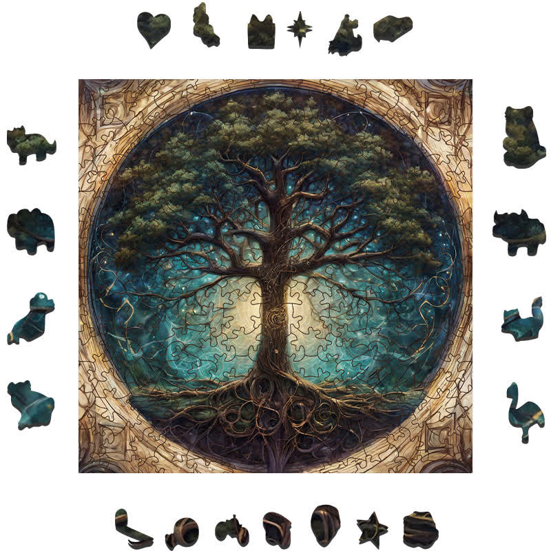 Rubbyoo Ornate Celestial Tree of Life  - Wooden Jigsaw Puzzle