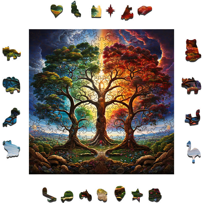 Rubbyoo Ornate Celestial Tree of Life  -2 Wooden Jigsaw Puzzle