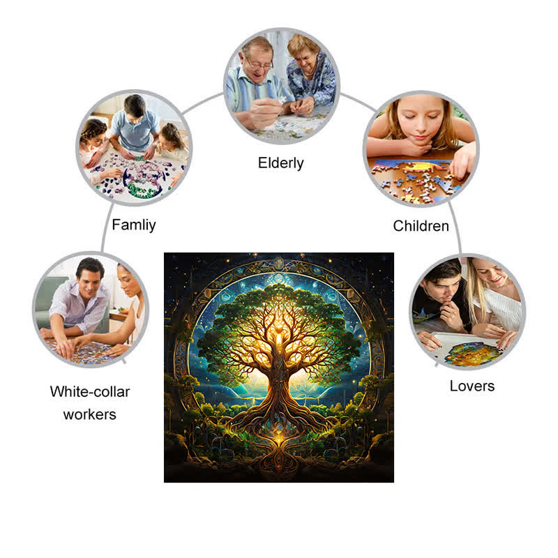 Rubbyoo Mythical Tree Of The World Yggdrasil - 2 Wooden Jigsaw Puzzle