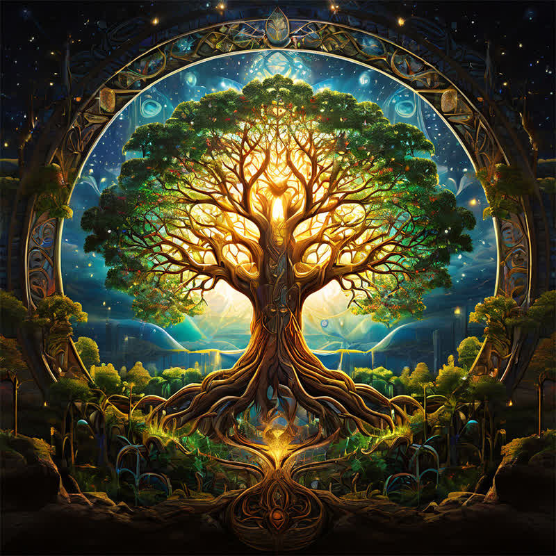 Rubbyoo Mythical Tree Of The World Yggdrasil - 2 Wooden Jigsaw Puzzle