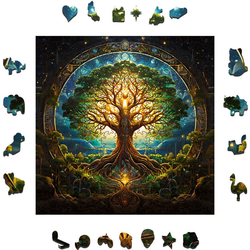 Rubbyoo Mythical Tree Of The World Yggdrasil - 2 Wooden Jigsaw Puzzle