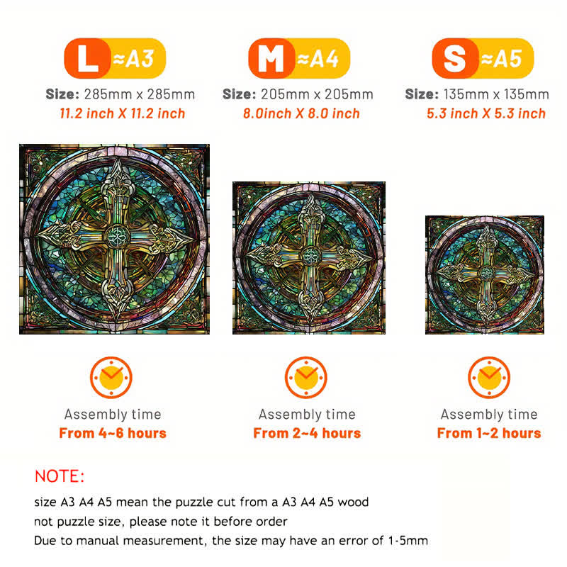 Rubbyoo Celtic Cross with Ancient Runes - Wooden Jigsaw Puzzle