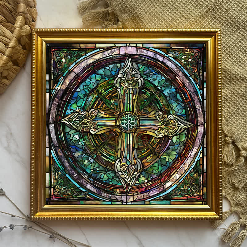 Rubbyoo Celtic Cross with Ancient Runes - Wooden Jigsaw Puzzle