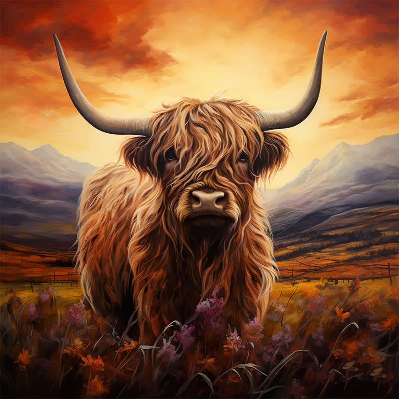 Rubbyoo Highland Cow - Wooden Jigsaw Puzzle