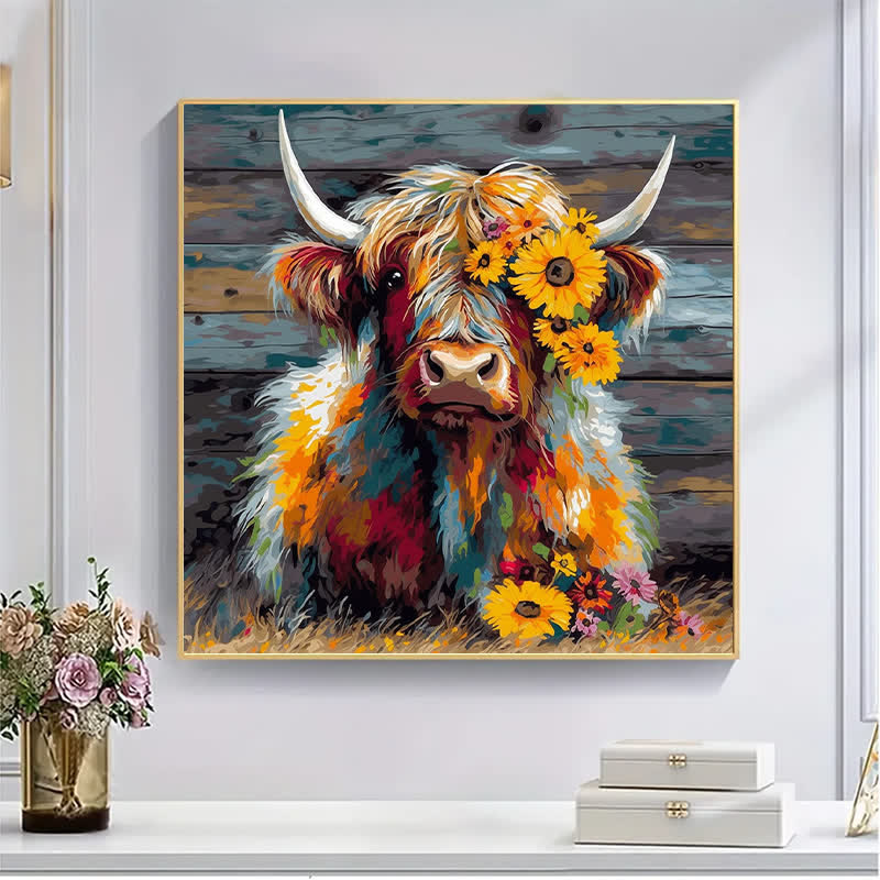 Rubbyoo Cute Highland Cow - Wooden Jigsaw Puzzle
