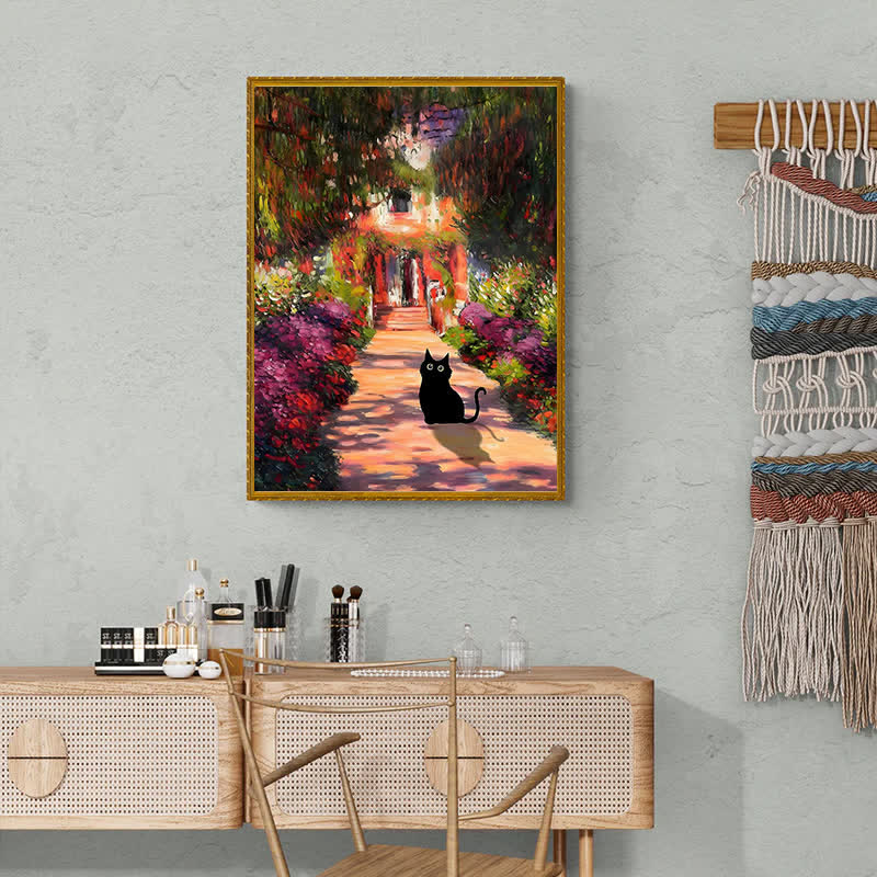 Rubbyoo Monet Garden Cat - Wooden Jigsaw Puzzle