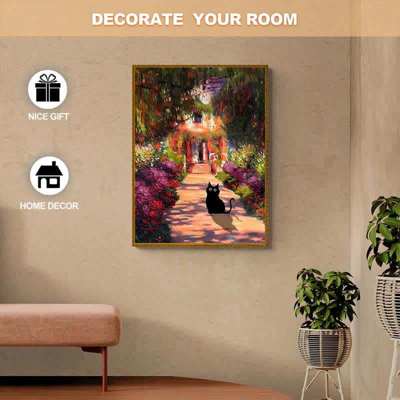 Rubbyoo Monet Garden Cat - Wooden Jigsaw Puzzle