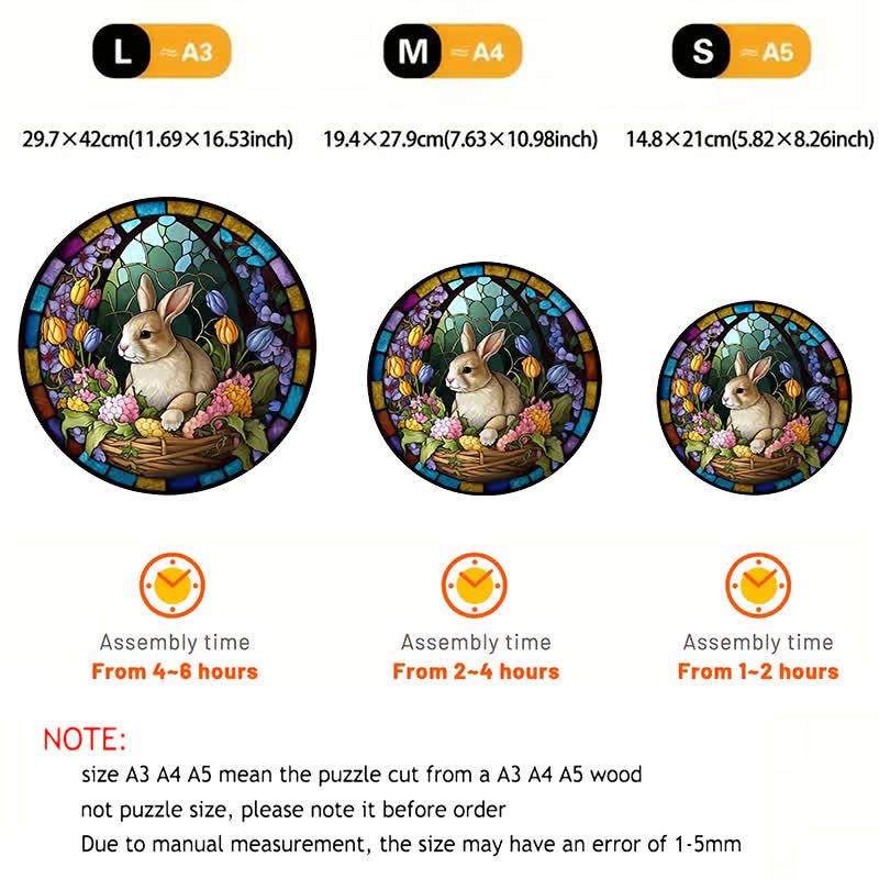 Rubbyoo Bunny Floral Basket Sign - Wooden Jigsaw Puzzle