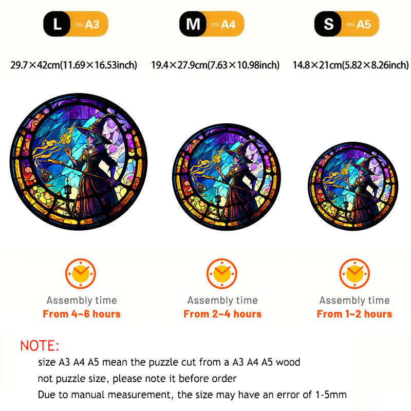 Rubbyoo Elegant Witch With Black Hat - Wooden Jigsaw Puzzle