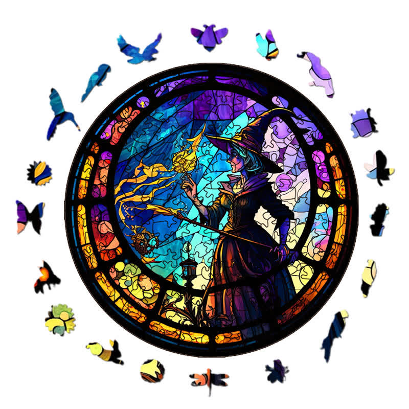 Rubbyoo Elegant Witch With Black Hat - Wooden Jigsaw Puzzle