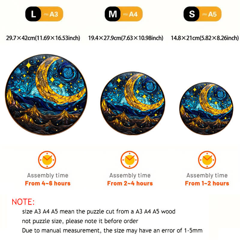 Rubbyoo Starry Night - Wooden Jigsaw Puzzle