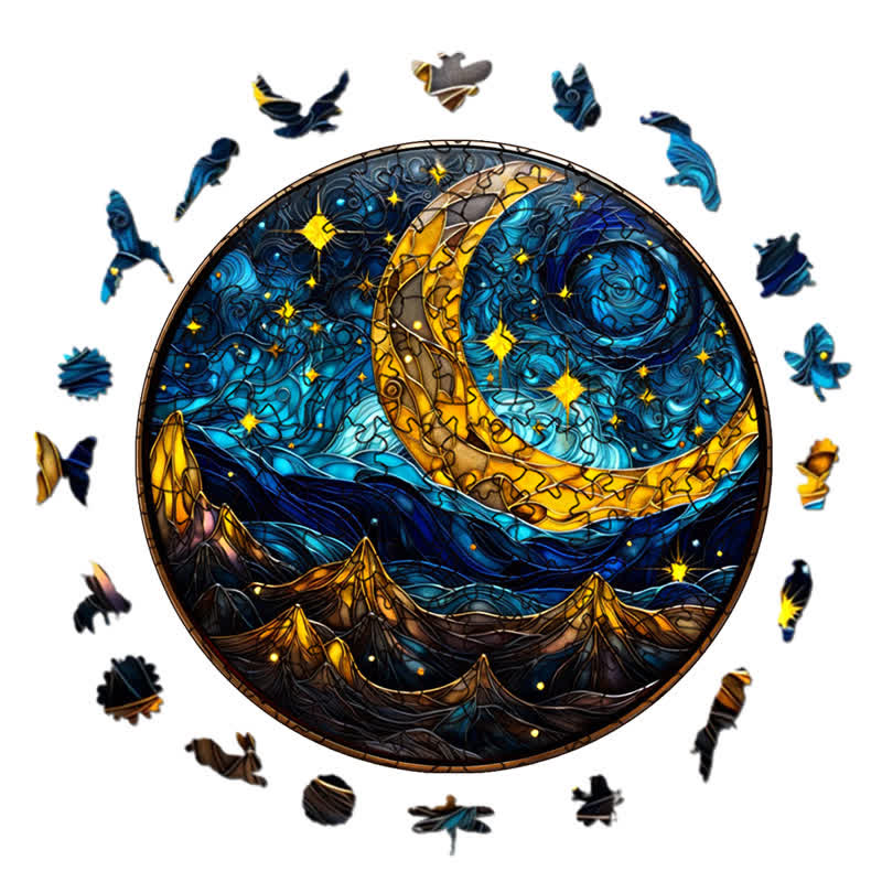 Rubbyoo Starry Night - Wooden Jigsaw Puzzle