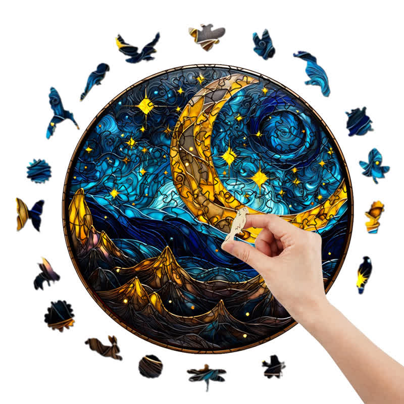 Rubbyoo Starry Night - Wooden Jigsaw Puzzle