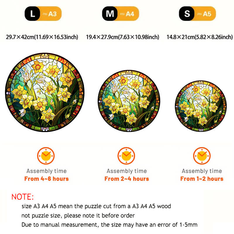 Rubbyoo Daffodil Flower - Wooden Jigsaw Puzzle