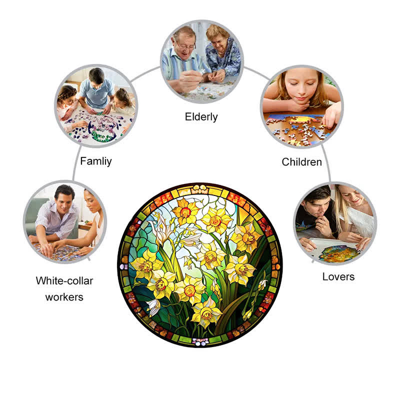 Rubbyoo Daffodil Flower - Wooden Jigsaw Puzzle