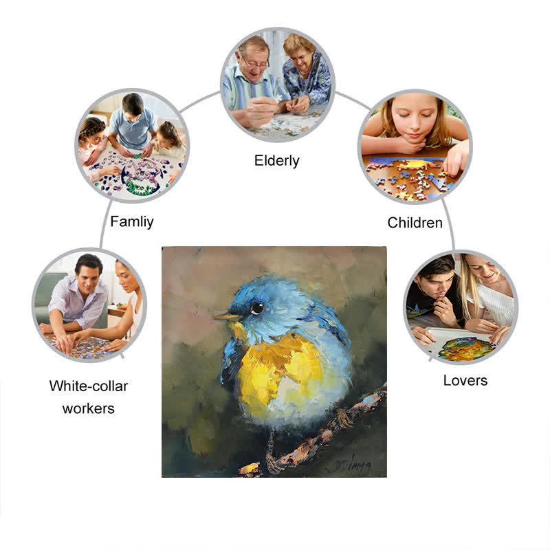 Rubbyoo Bluebird - Wooden Jigsaw Puzzle