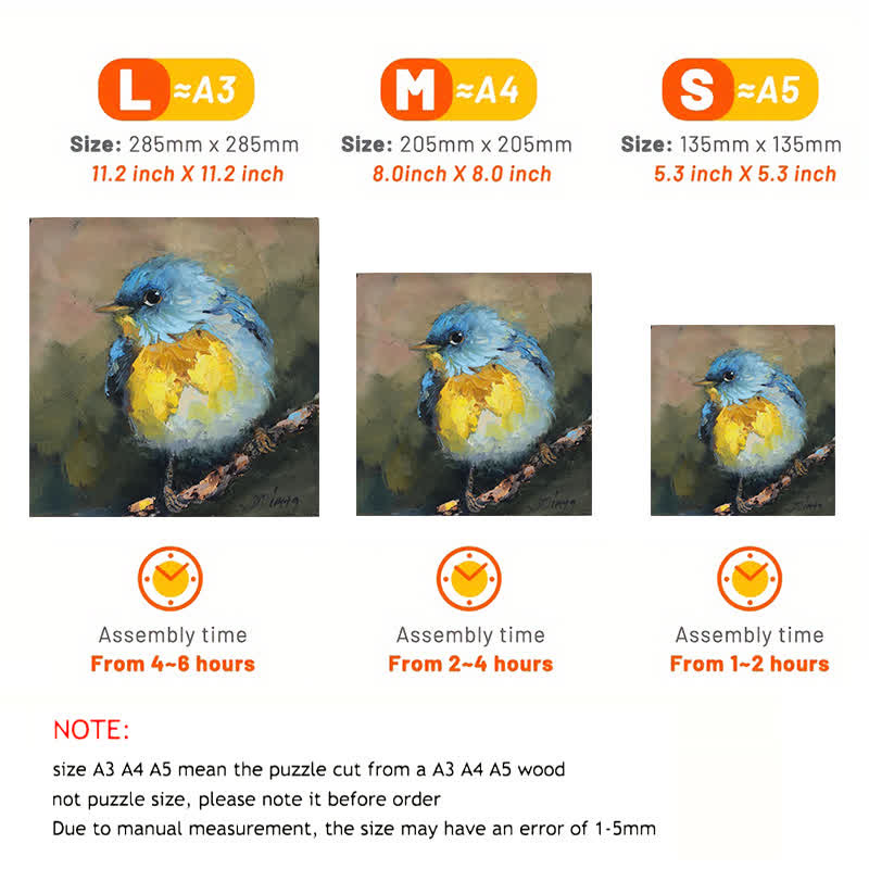 Rubbyoo Bluebird - Wooden Jigsaw Puzzle