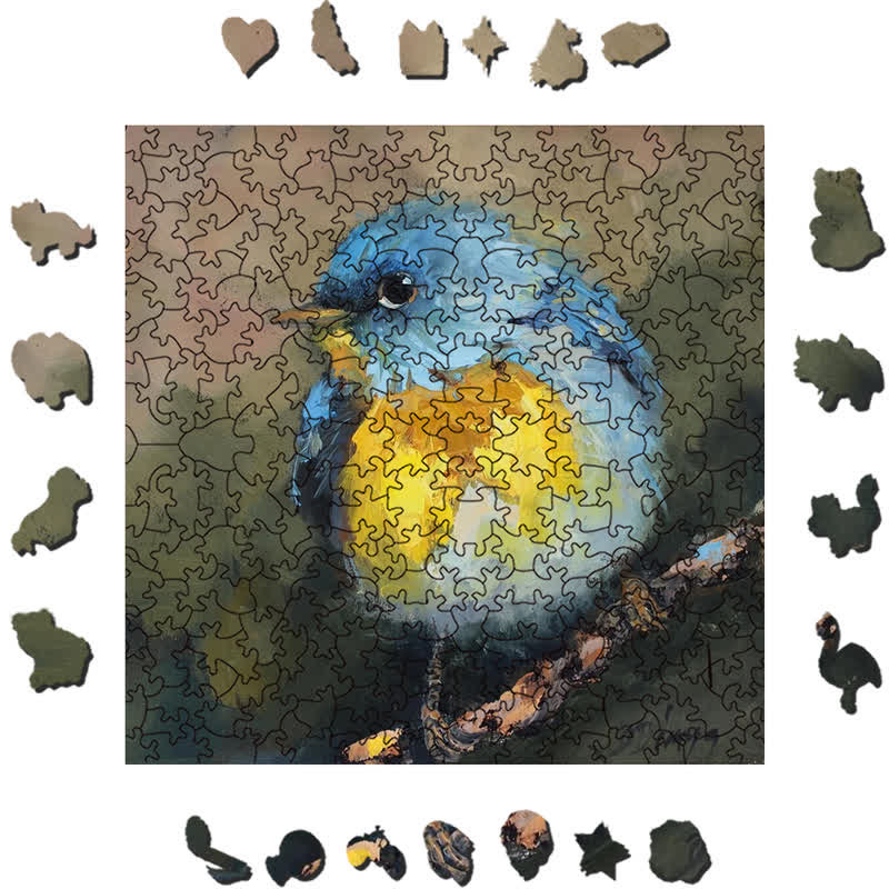 Rubbyoo Bluebird - Wooden Jigsaw Puzzle