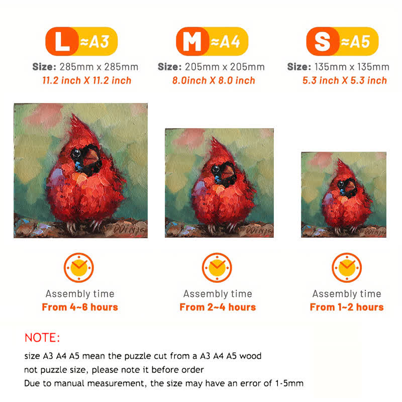 Rubbyoo Red Cardinal - Wooden Jigsaw Puzzle