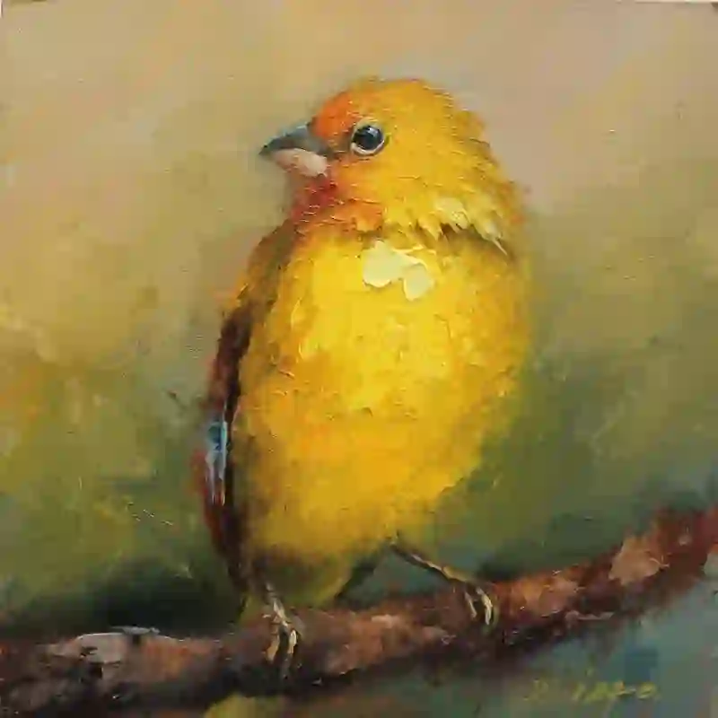 Rubbyoo Yellow Saffron Finch Bird - Wooden Jigsaw Puzzle